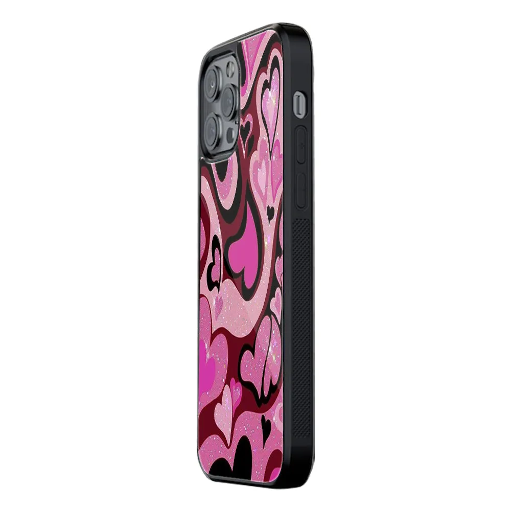 Y2K Magenta Meltdown Hearts Phone Cover | Glass Case