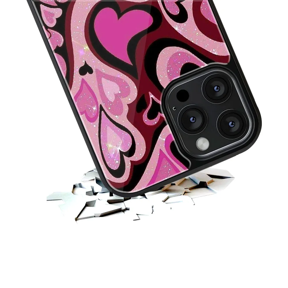 Y2K Magenta Meltdown Hearts Phone Cover | Glass Case