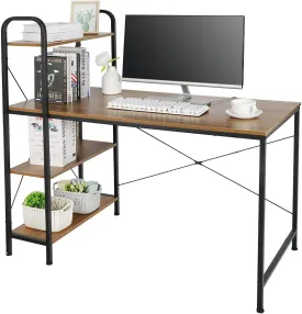 ZENY™ Computer Desk with 4-Tier Storage Shelves Home Office Desk,Multi-Purpose Study Table Writing Desk