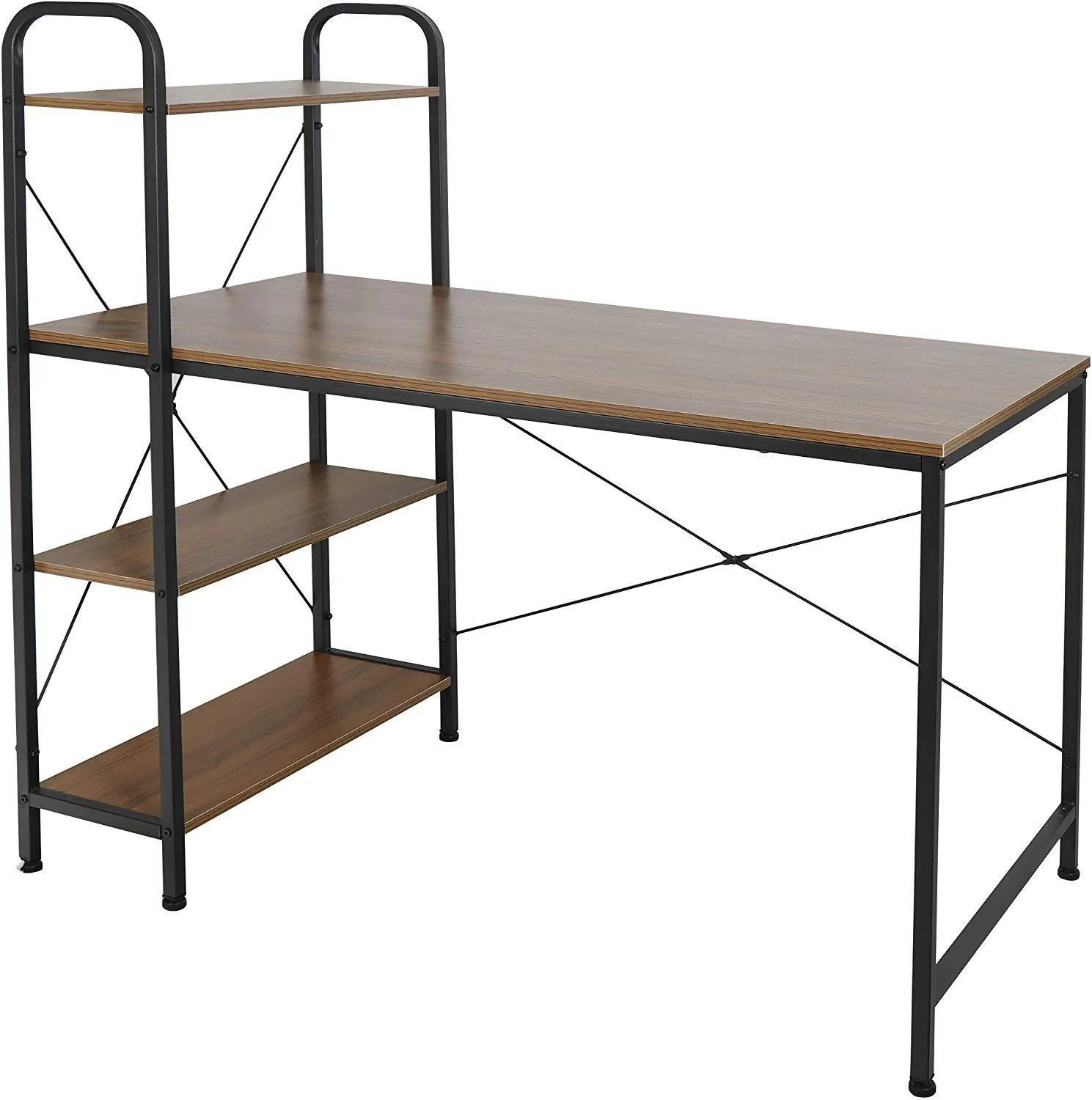 ZENY™ Computer Desk with 4-Tier Storage Shelves Home Office Desk,Multi-Purpose Study Table Writing Desk