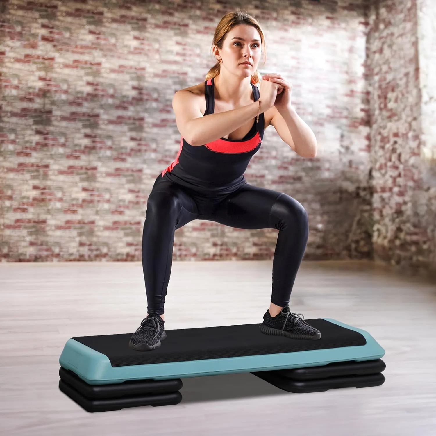 ZENY™ Exercise Aerobic Step Platform Adjustable Fitness Stepper with 4 Detachable Risers Fitness Home Gym Cardio Strength &Training