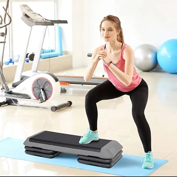 ZENY™ Exercise Aerobic Step Platform Adjustable Fitness Stepper with 4 Detachable Risers Fitness Home Gym Cardio Strength &Training