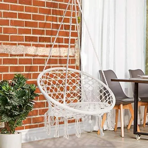 ZENY™ Hanging Hammock Swing Chair Rope Swing Seat for Indoor Outdoor Patio Garden Porch