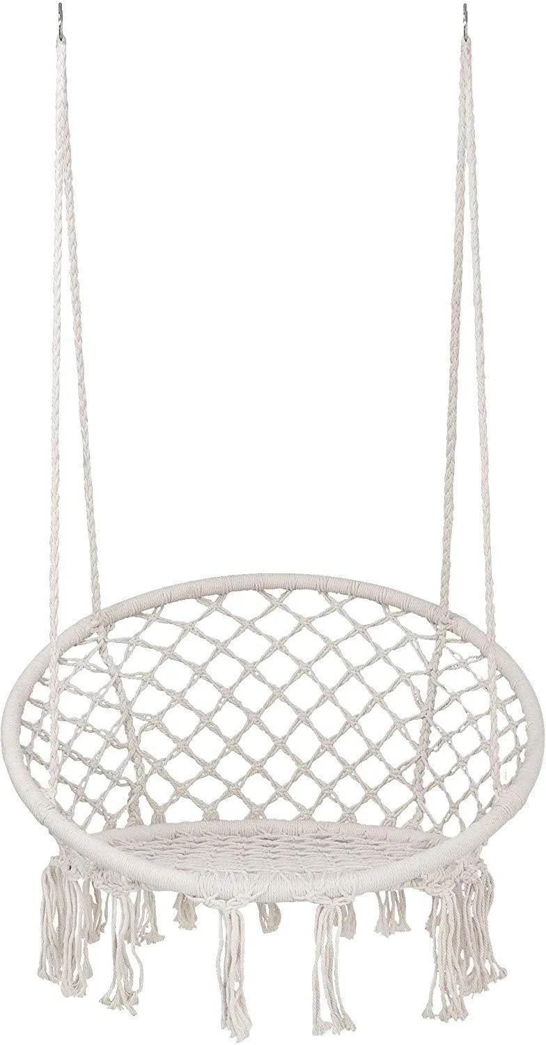 ZENY™ Hanging Hammock Swing Chair Rope Swing Seat for Indoor Outdoor Patio Garden Porch
