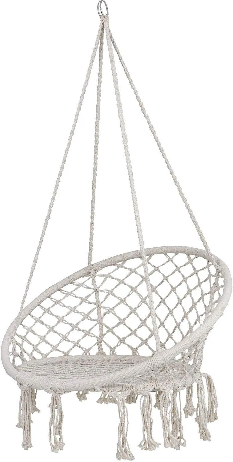 ZENY™ Hanging Hammock Swing Chair Rope Swing Seat for Indoor Outdoor Patio Garden Porch